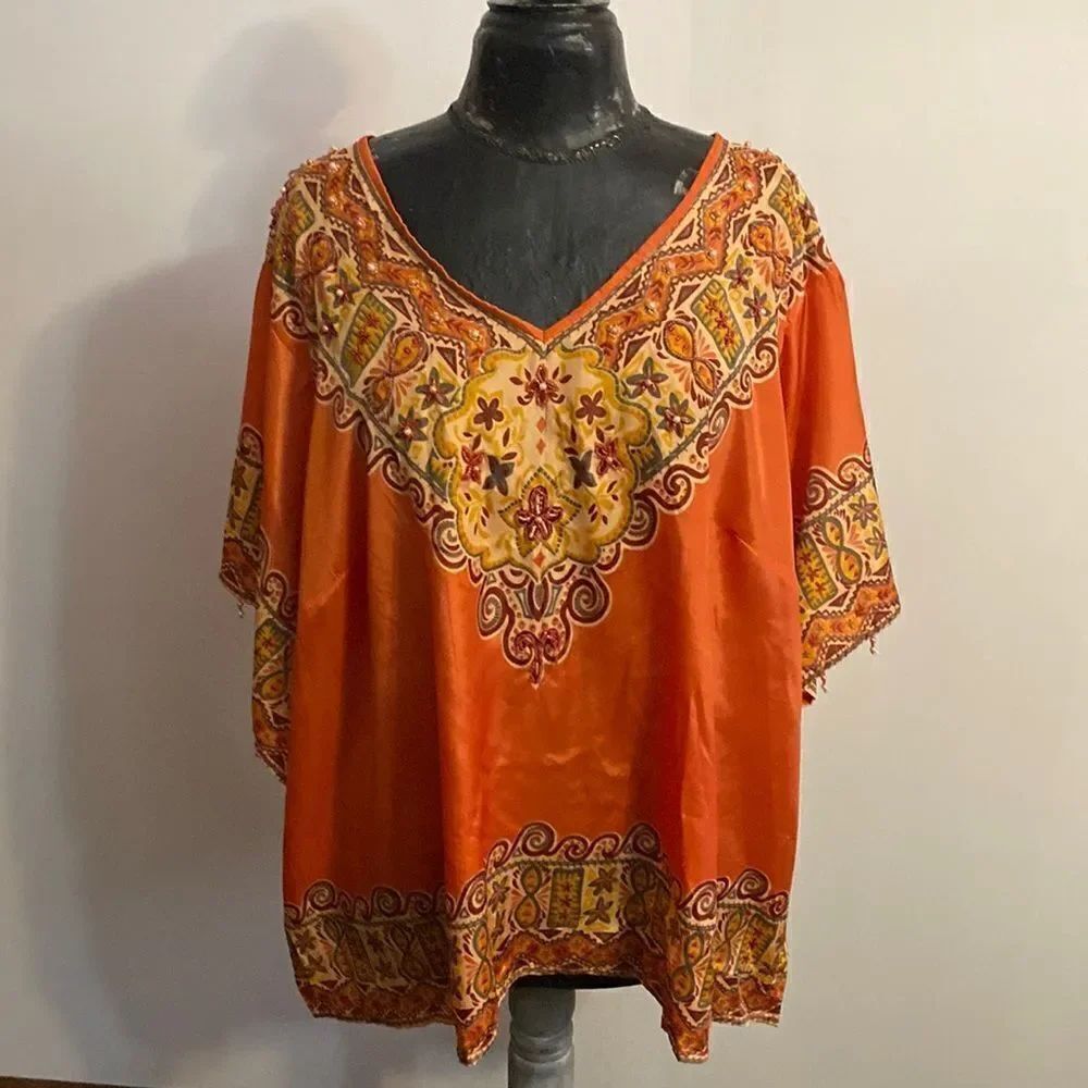 Jessica London Spice Print embellished top, size 24